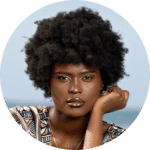 Profile portrait of Equatoguinean female model Ines